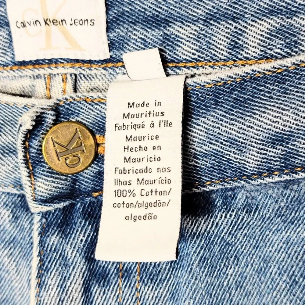 Calvin Klein CK Jeans Men's Vintage 90s Blue Denim Jean Shorts Size 42 - Picture 4 of 8